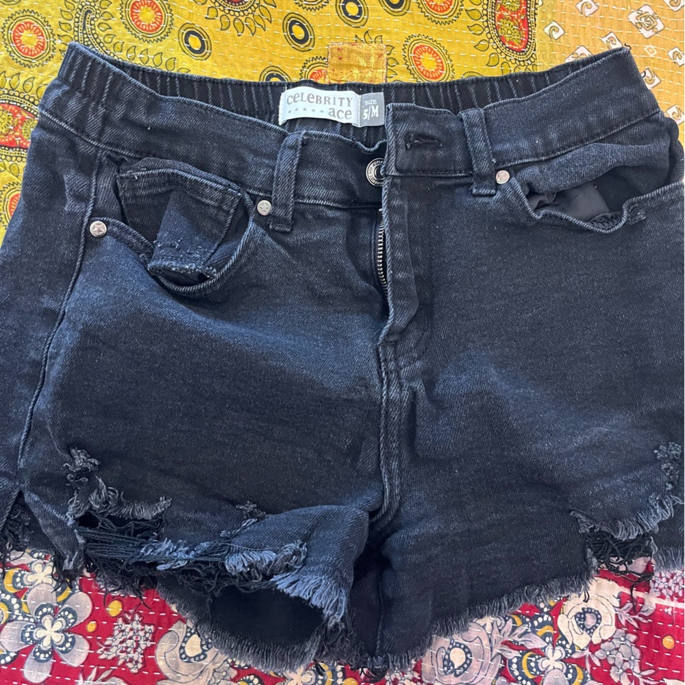 Celebrity Ace Dark Denim High Waist Shorts